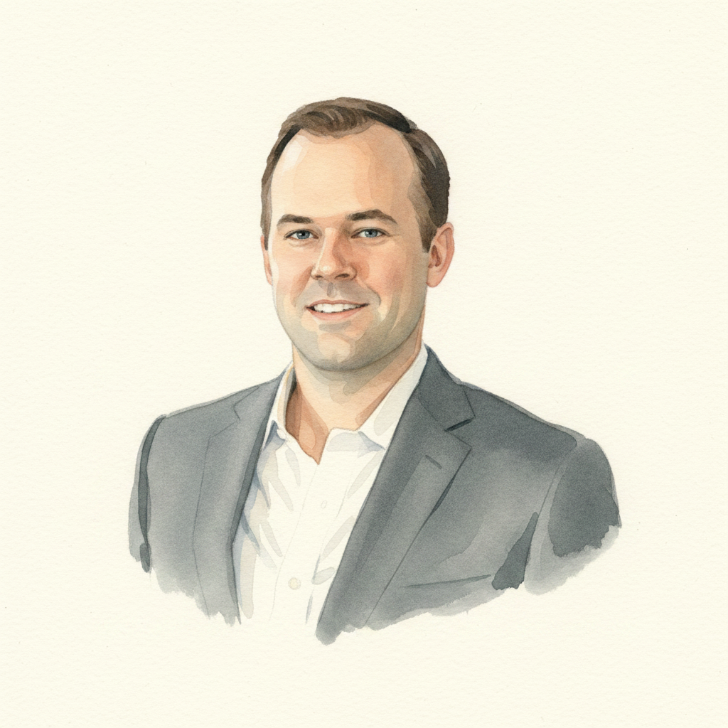 Watercolor portrait of Matthew Dobson